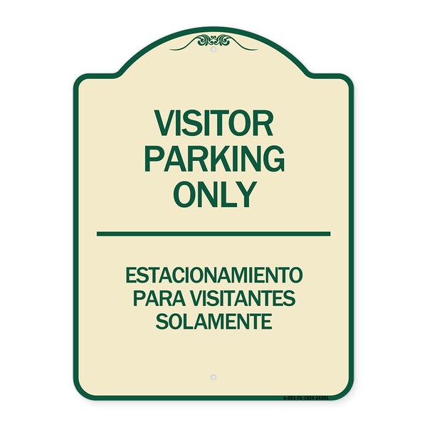 Bilingual Reserved Parking Visitor Parking Only Estacionamiento Para Visitantes, A-DES-TG-1824-24301